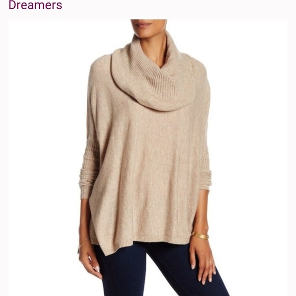 Dreamers Oversized Gray Cowl Neck Flowy Tunic Sweater SZ Large - Picture 12 of 12
